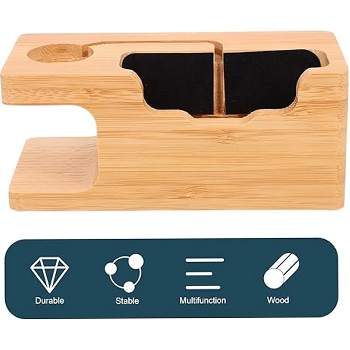 Wooden Phone & Watch Stand Holder Charging Station Dock 6