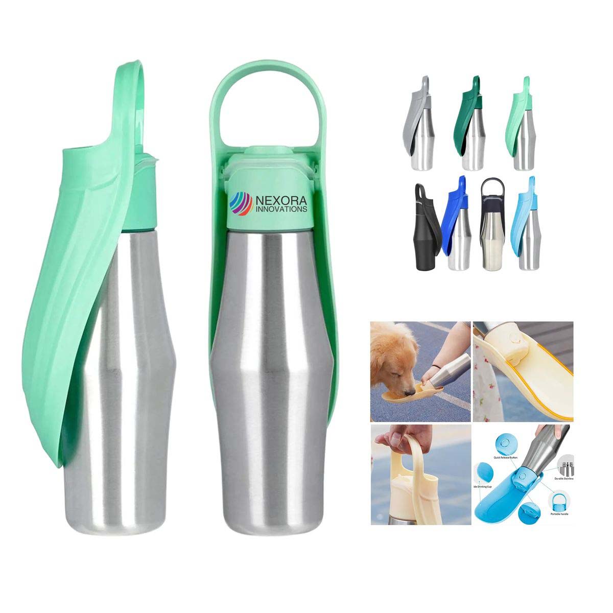 Durable Stainless Steel Dog Water Bottle Outdoor 10
