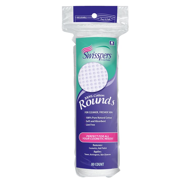 Swisspers 100% Cotton Rounds - 80 Pack 1