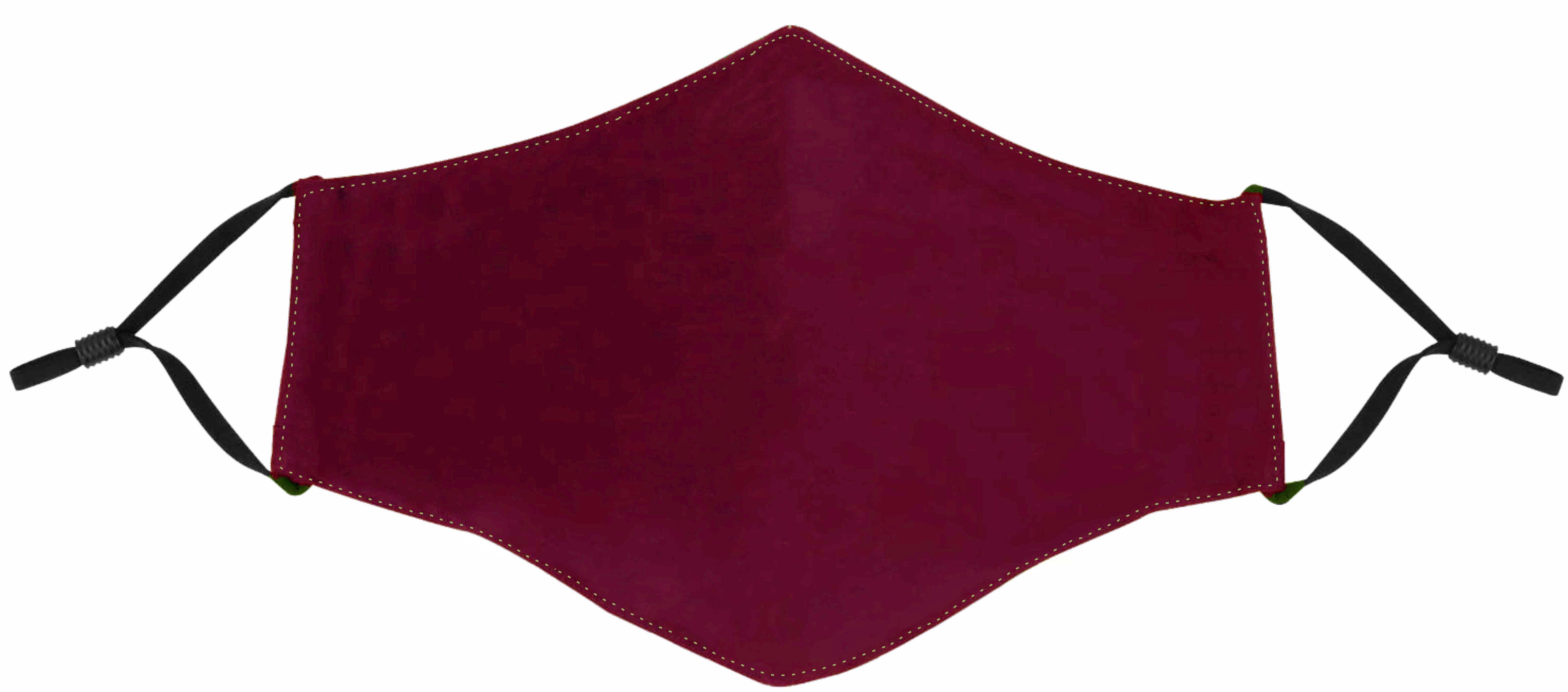 Maroon Face Mask with Adjustable Ear Loops 2