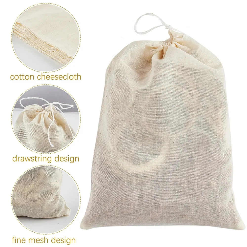 Muslin Cotton Drawstring Bags Reusable Empty Gift Pouch 16