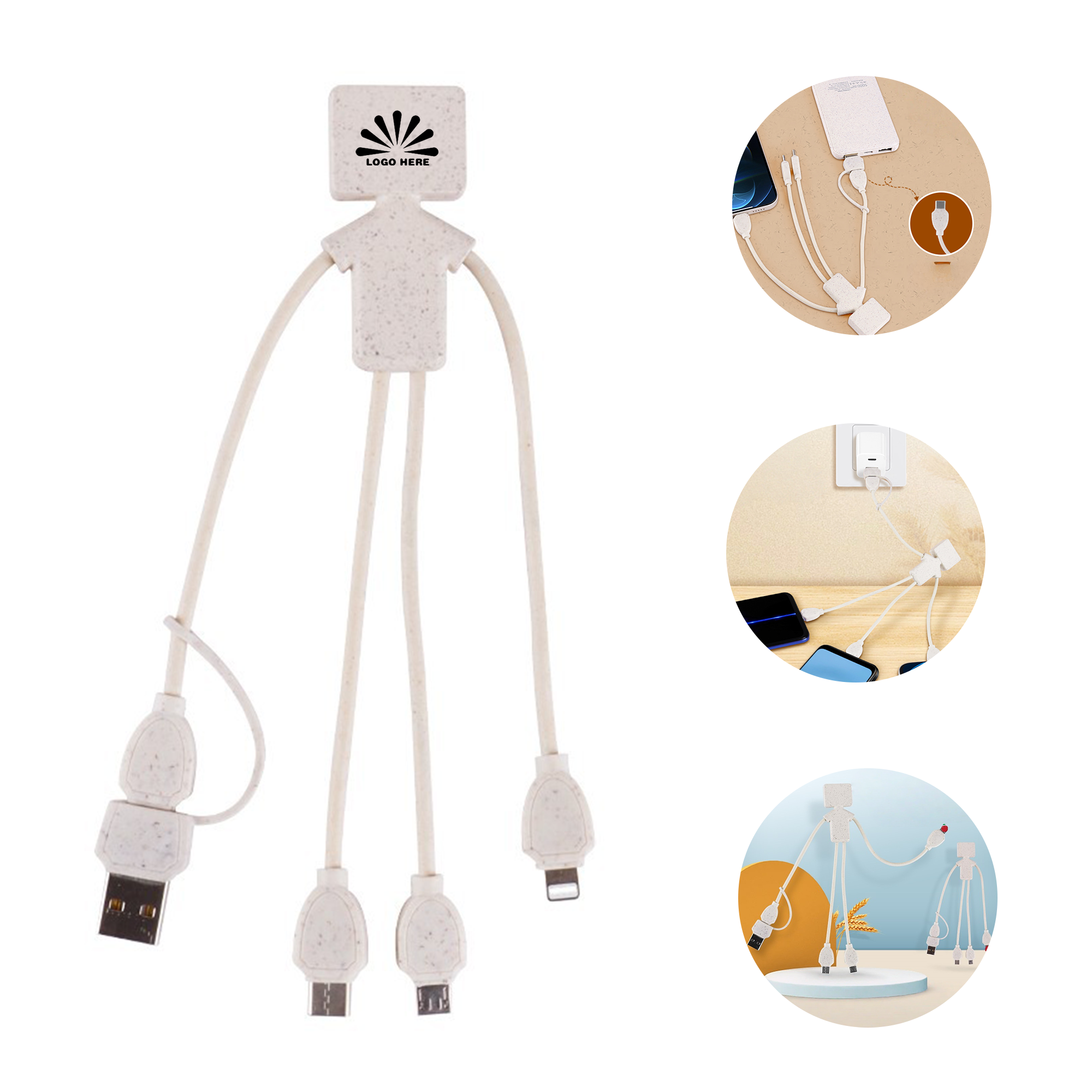 Wheat Doll Straw Charging Cable 1