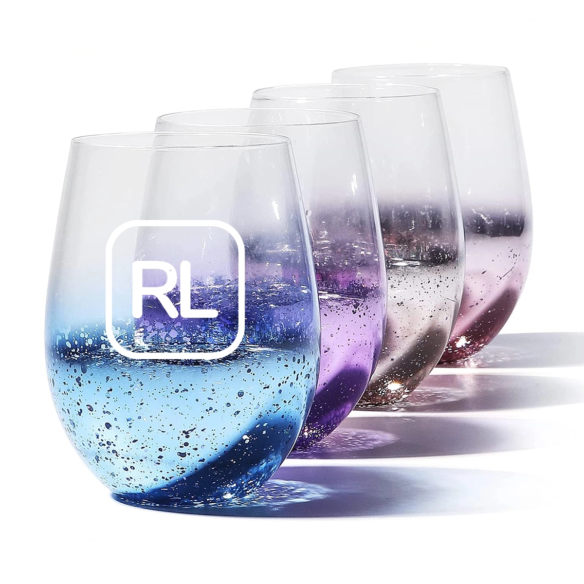 17 Oz Starry Sky Themed Stemless Wine Glasses 2
