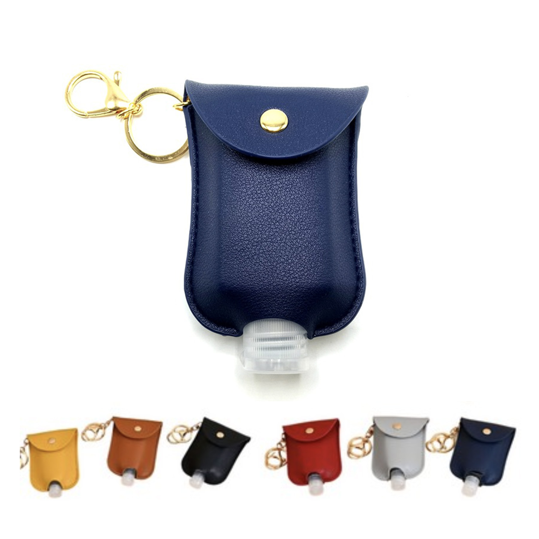 Leather Hand Sanitizer Holder Keychain 2