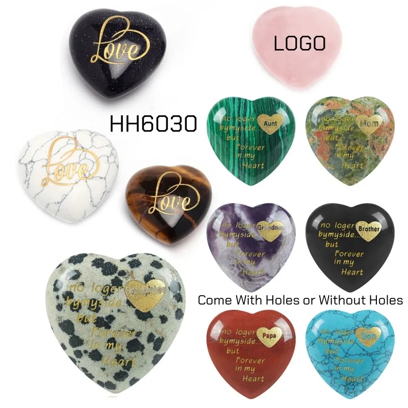 Crystal Pocket Palm Worry Stones Heart Without Holes 5