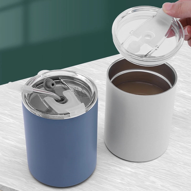 Custom 10 oz Stainless Steel Coffee Mug with Lid and Straw 6
