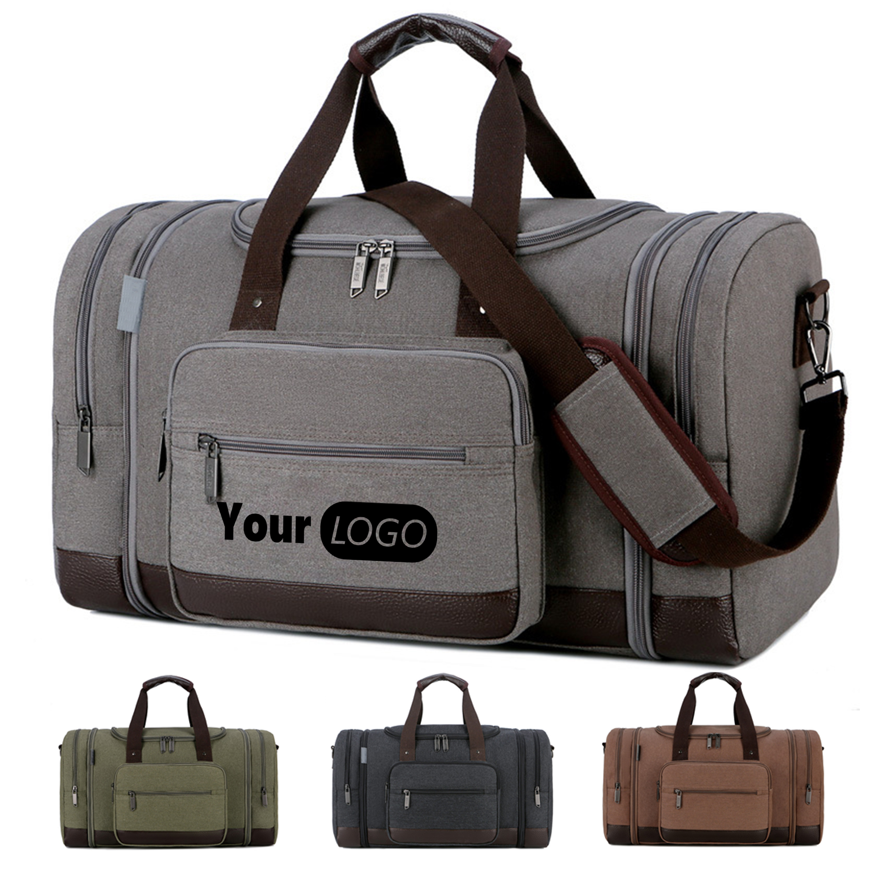 Canvas Shoe Compartment Travel Tote Bag 3