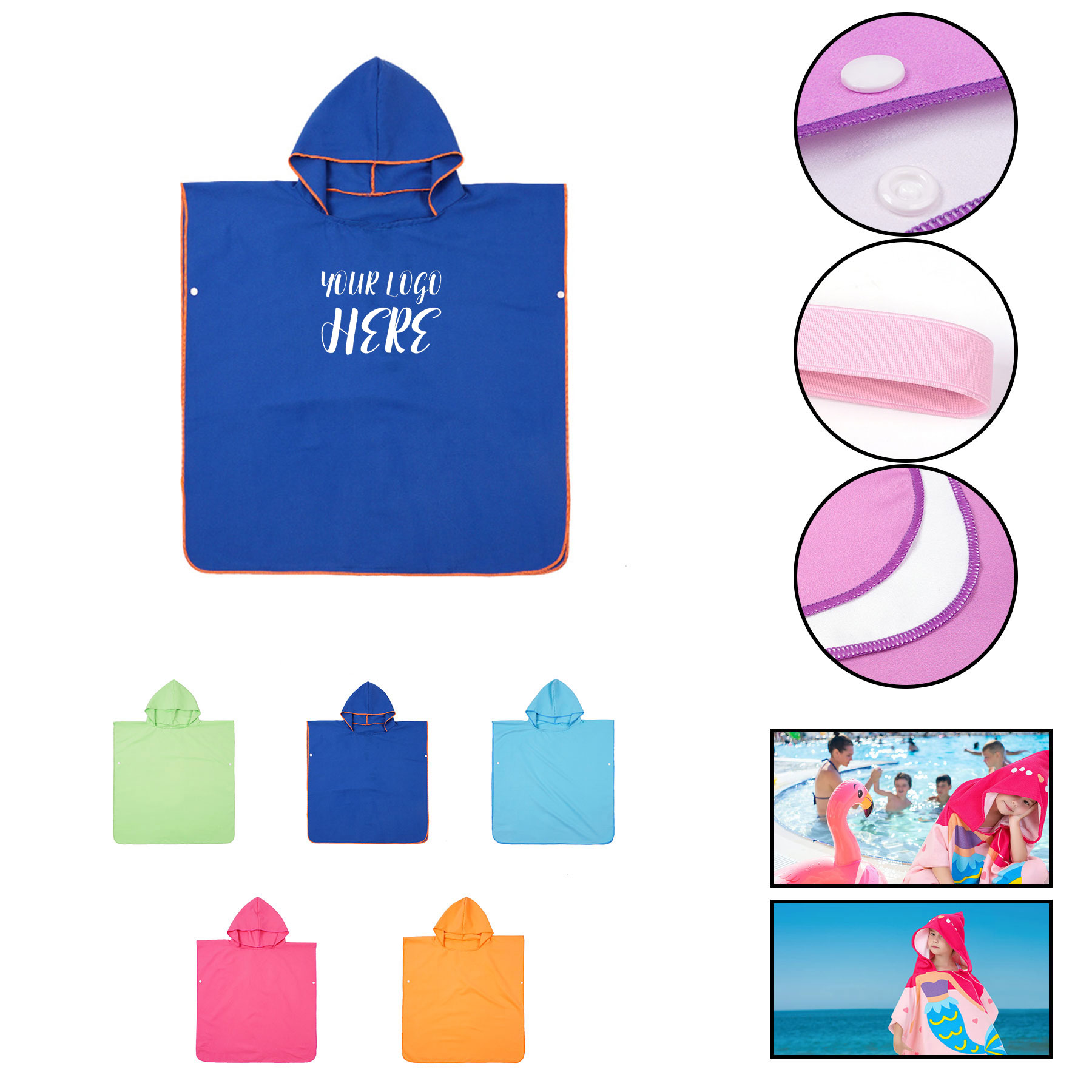Hooded Kids Beach Towel Poncho 2
