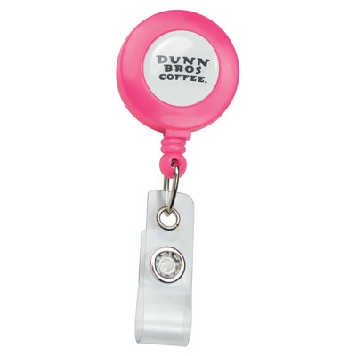 ID Badge Reel with Custom 3D Raised Poly Full Color Dome Dot 2