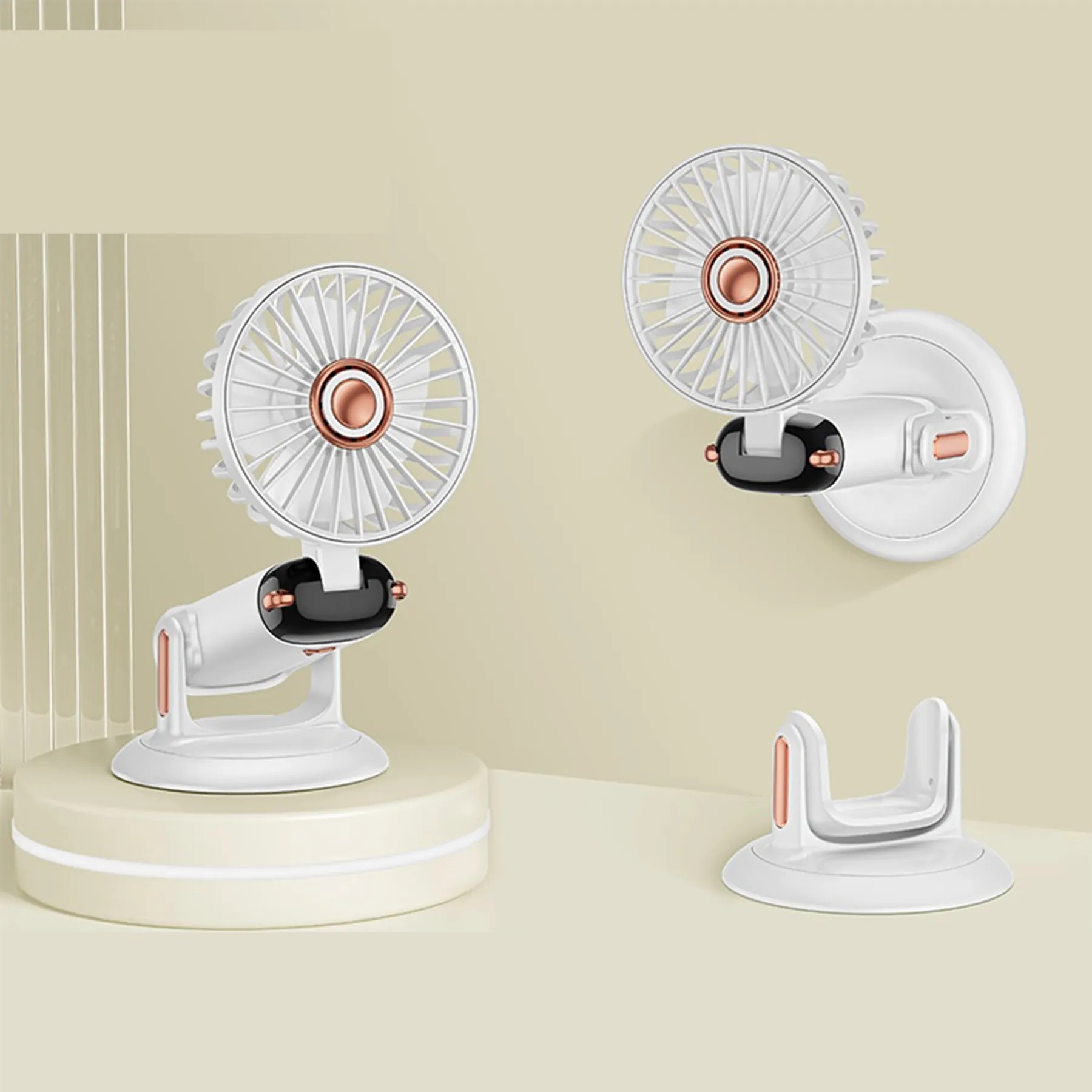2400 mAh Foldable USB Rechargeable  LED Display Handheld Fan 4