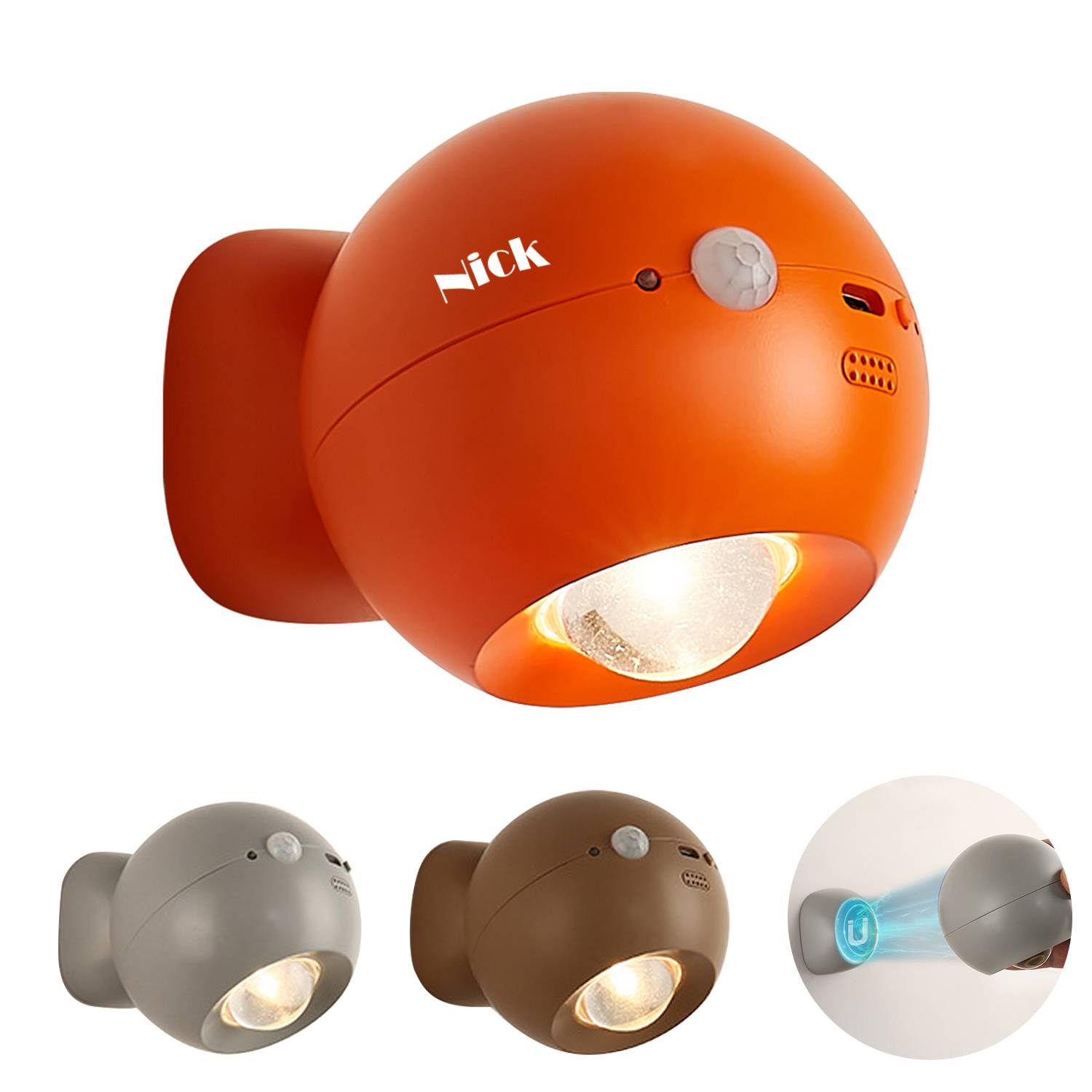 Abs Wall Lamp Nordic Modern Style Magnetic Suction