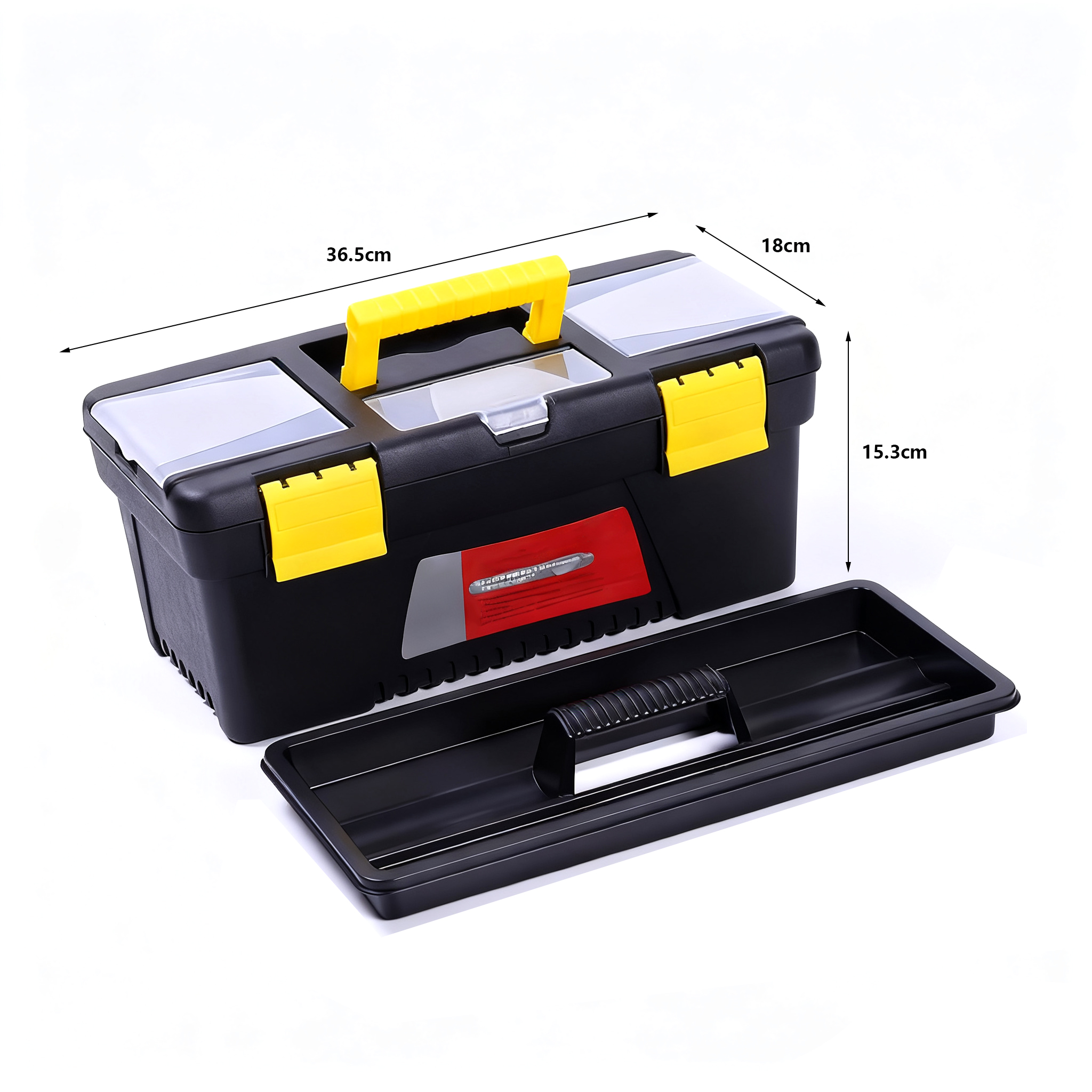Portable Plastic Tool Box Hardware with Tray and Handle 2