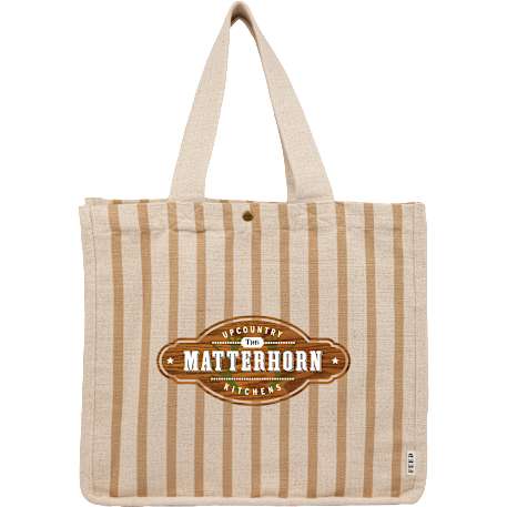 FEED Cotton and Jute Striped Tote 16