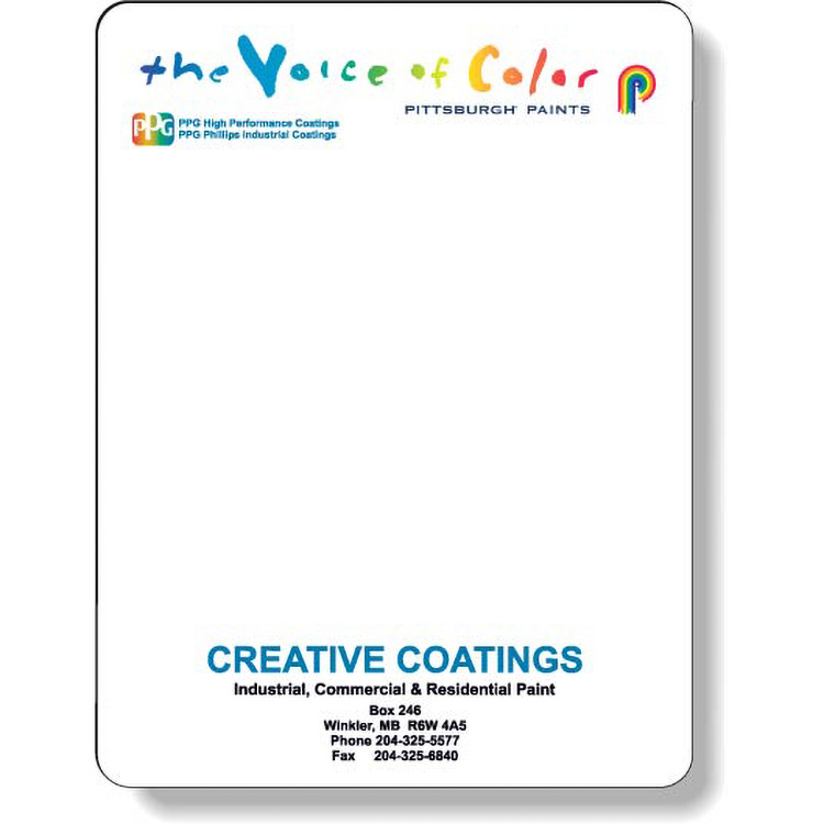 Full Magnetic Back Memo Board, Rectangle 5.5"x7.25" Round Corners, Full Colour Digital Imprint 1