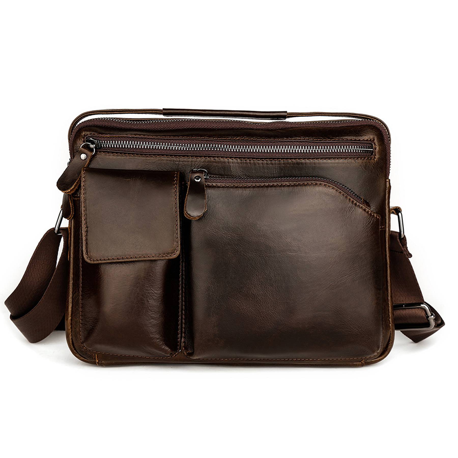 Genuine Leather Shoulder Crossbody Bag for Men Work Business 4