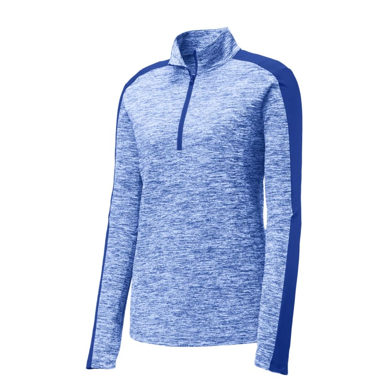 Sport-Tek Women's PosiCharge Electric Heather Colorblock 1/4-Zip Pullover. 25