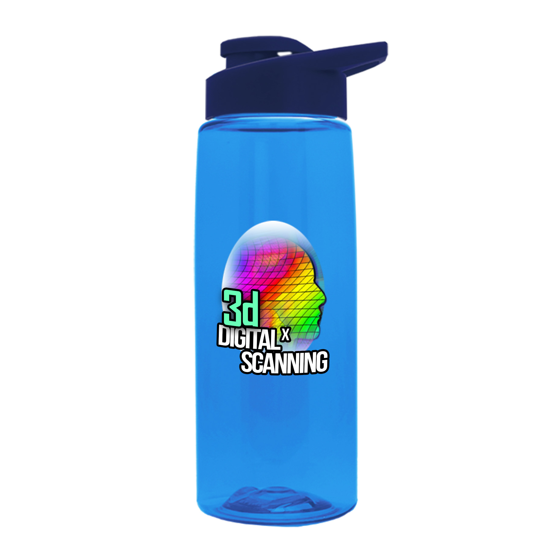 The Flair - 26 oz. Transparent Tritan Bottle with Drink thru and Digital Imprint 2