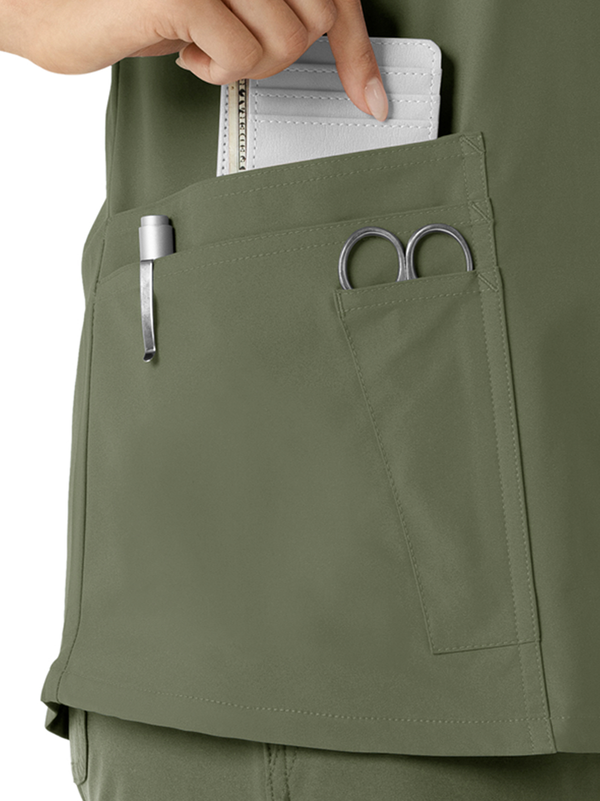 Carhartt - Force Essentials - Women's Four-Pocket V-Neck Knit Panel Top 65