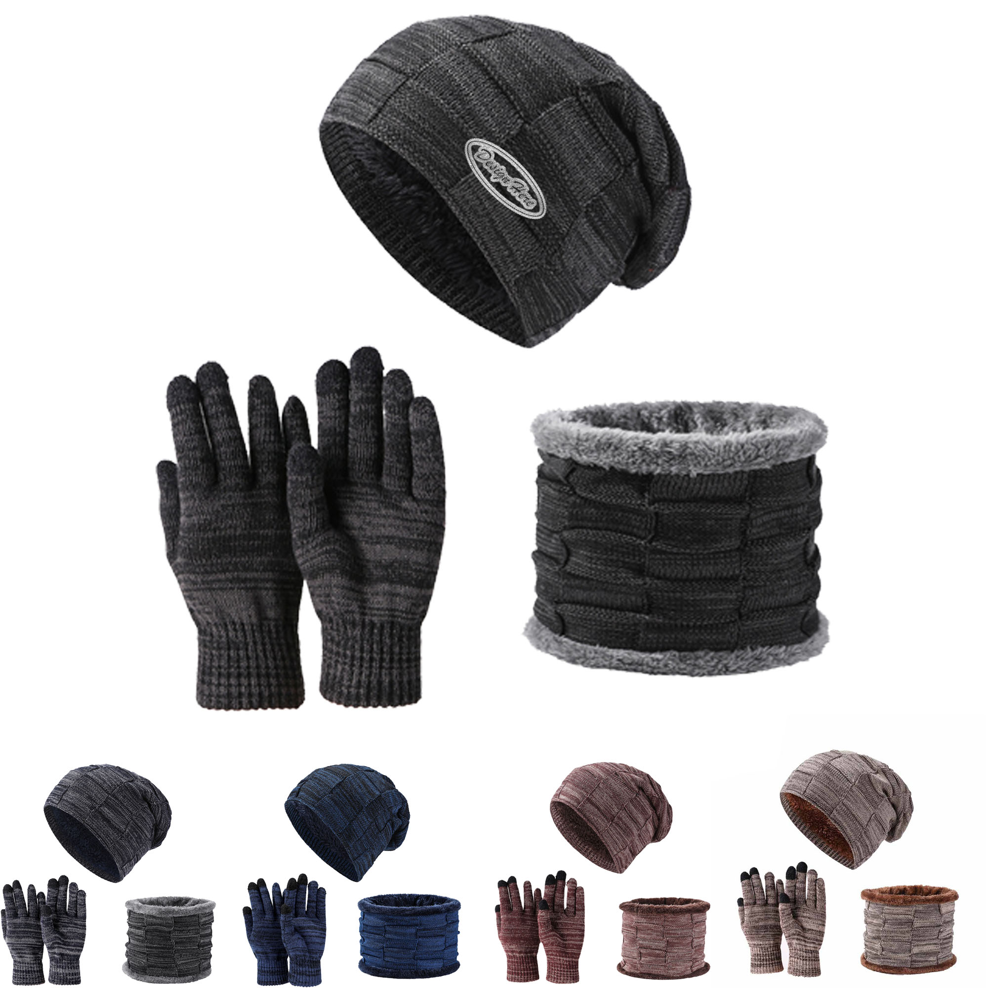 Warm Fleece Knit Winter Hat, Scarf & Gloves Set for Protection 6