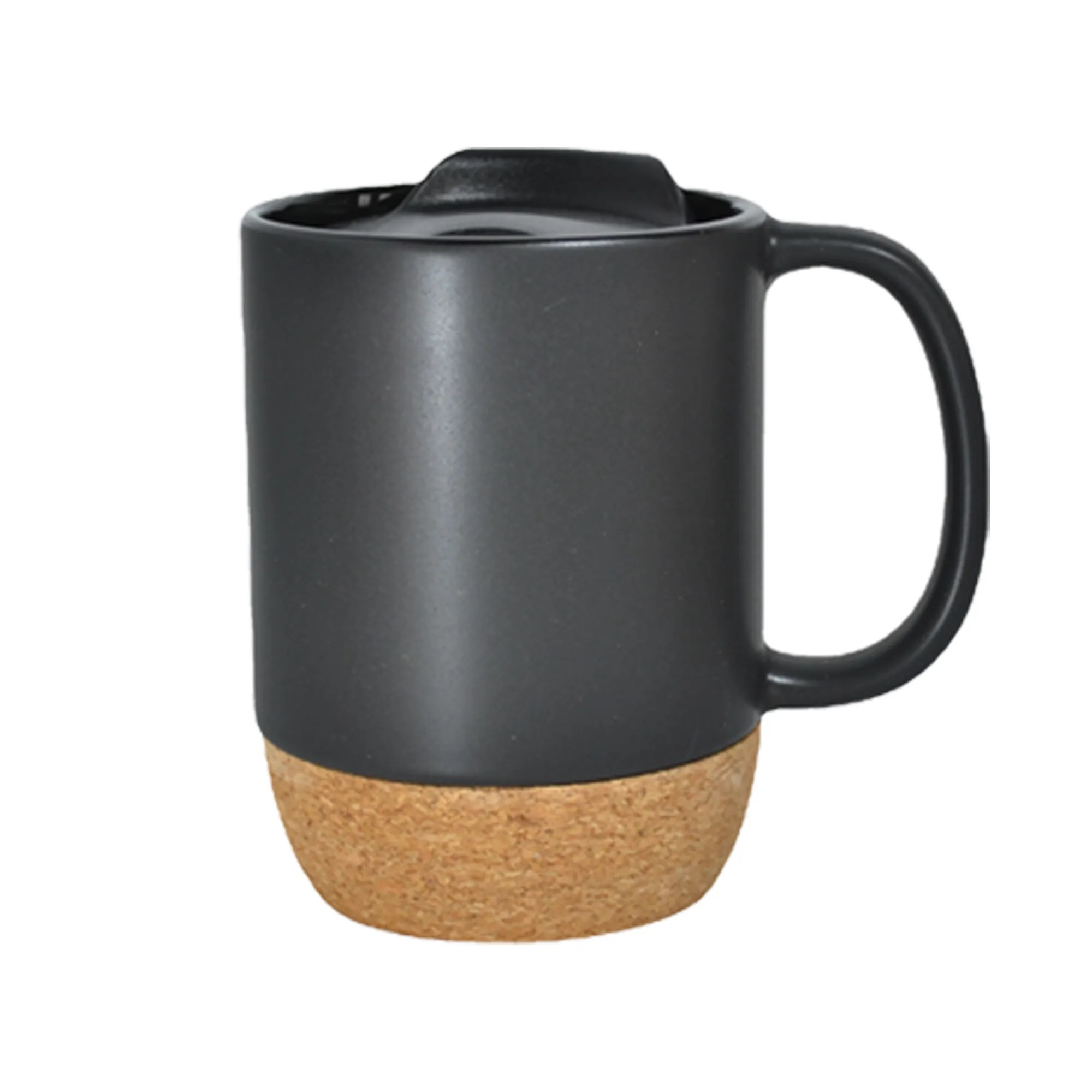 Cork Base Ceramic Mug With Lid MOQ 50pcs 6