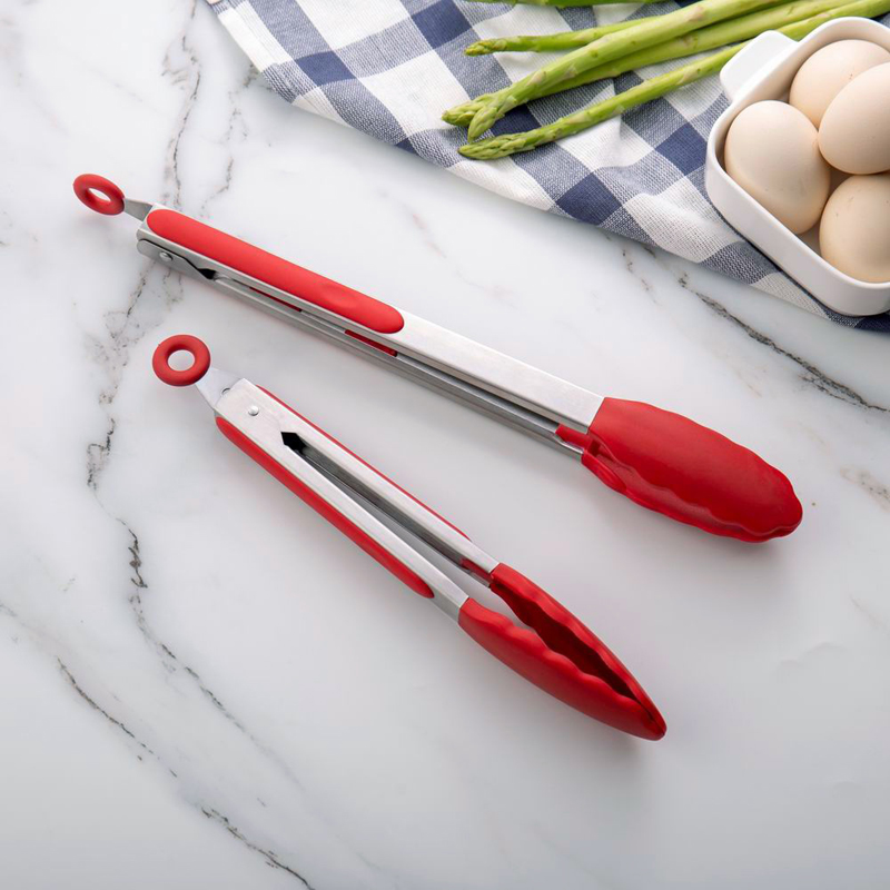 Stainless Steel BBQ and Kitchen Tongs with Silicone Tips--7inch/9inch/12inch 7