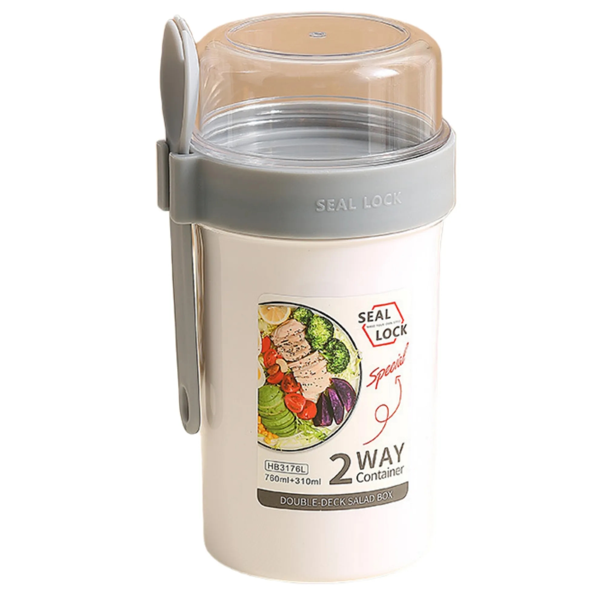 Double-Layer Breakfast Cup With Spoon 4
