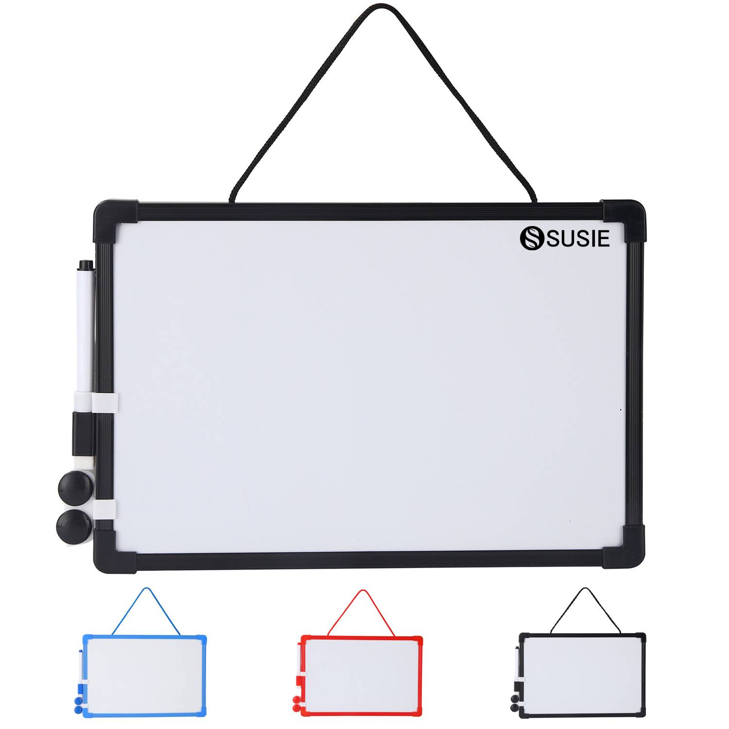 Compact Magnetic Double-Sided Dry Erase Whiteboard w/ Marker 12