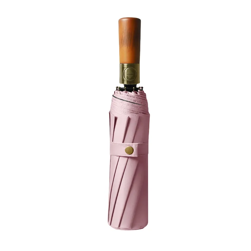 16 - Rib Wooden - Handle Auto Open All - Weather Umbrella 10