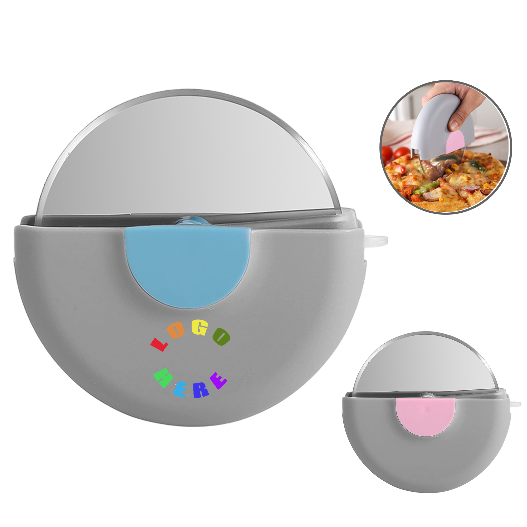 Circular Roller Pizza Knife Stainless Cake Cutter 2