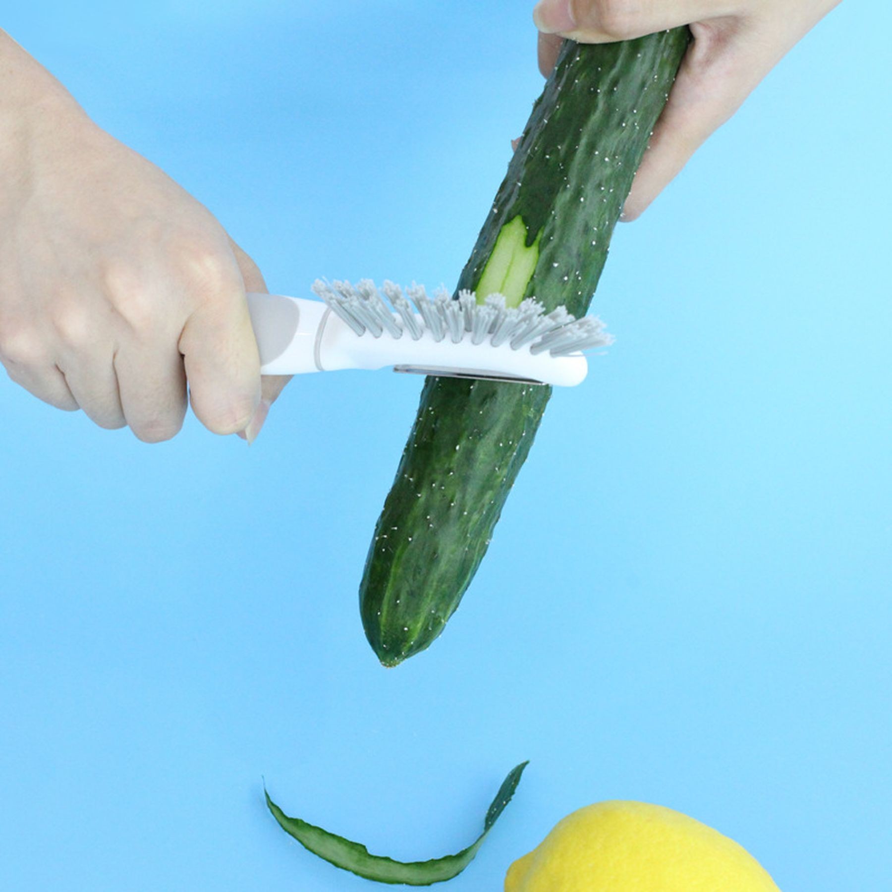 Stainless Steel Blade Potato Peeler With Brush Peeling Tool 7