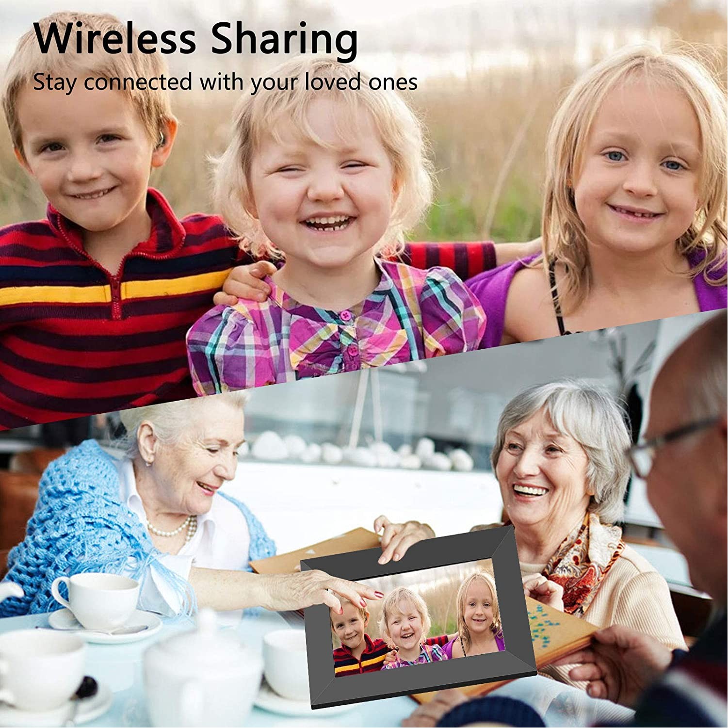 10.1" WiFi Digital Picture Frame W/ IPS Touch Screen Share Photos and Videos Through Frameo APP 3