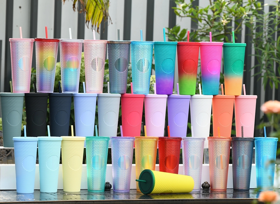 Studded Tumbler With Lid And Straw 24Oz Double Wall 5