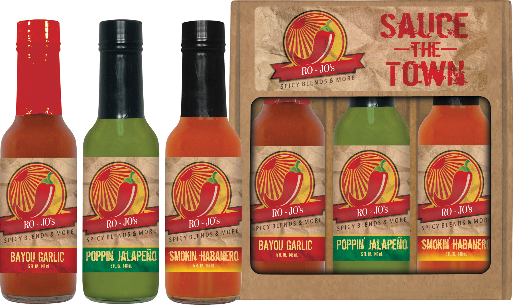 Three Pepper Hot Sauce Set (3x5oz) 2