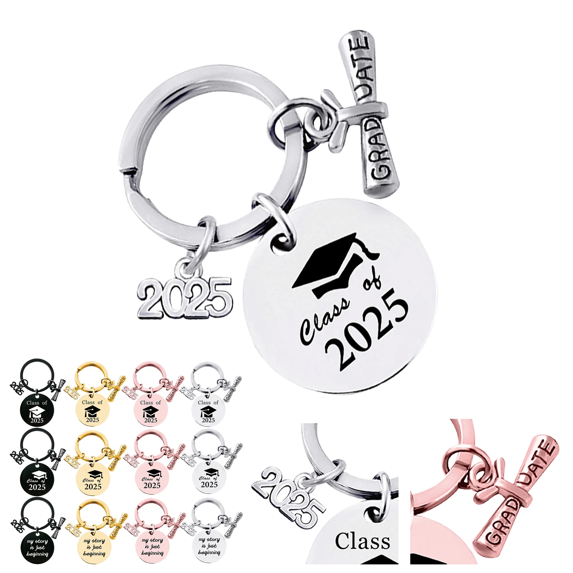 Stainless Grad Keychain 14
