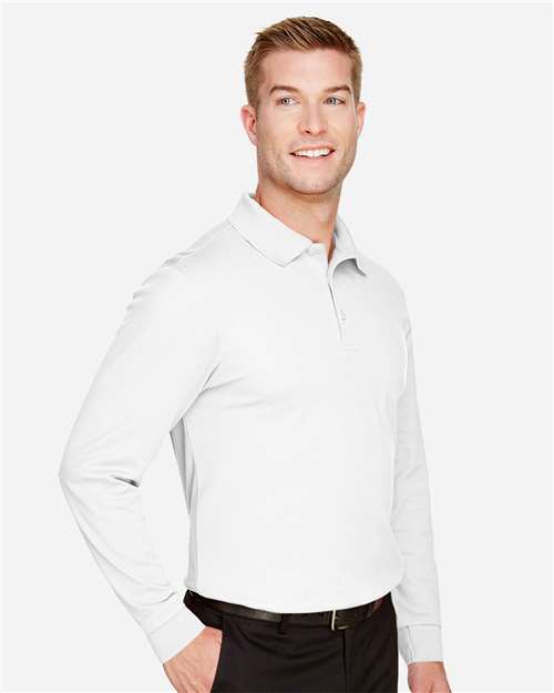 Men's Tall CrownLux Performance® Plaited Long Sleeve Polo - DG20LT 6