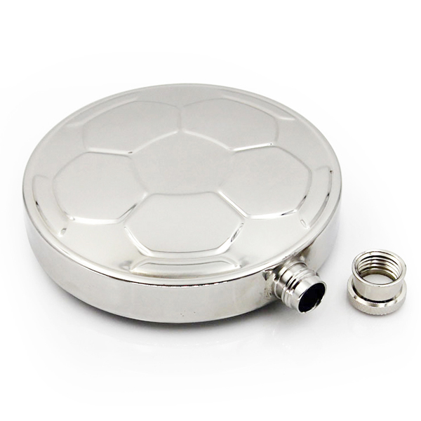 Football Shape Flat Hip Flask 6oz 5