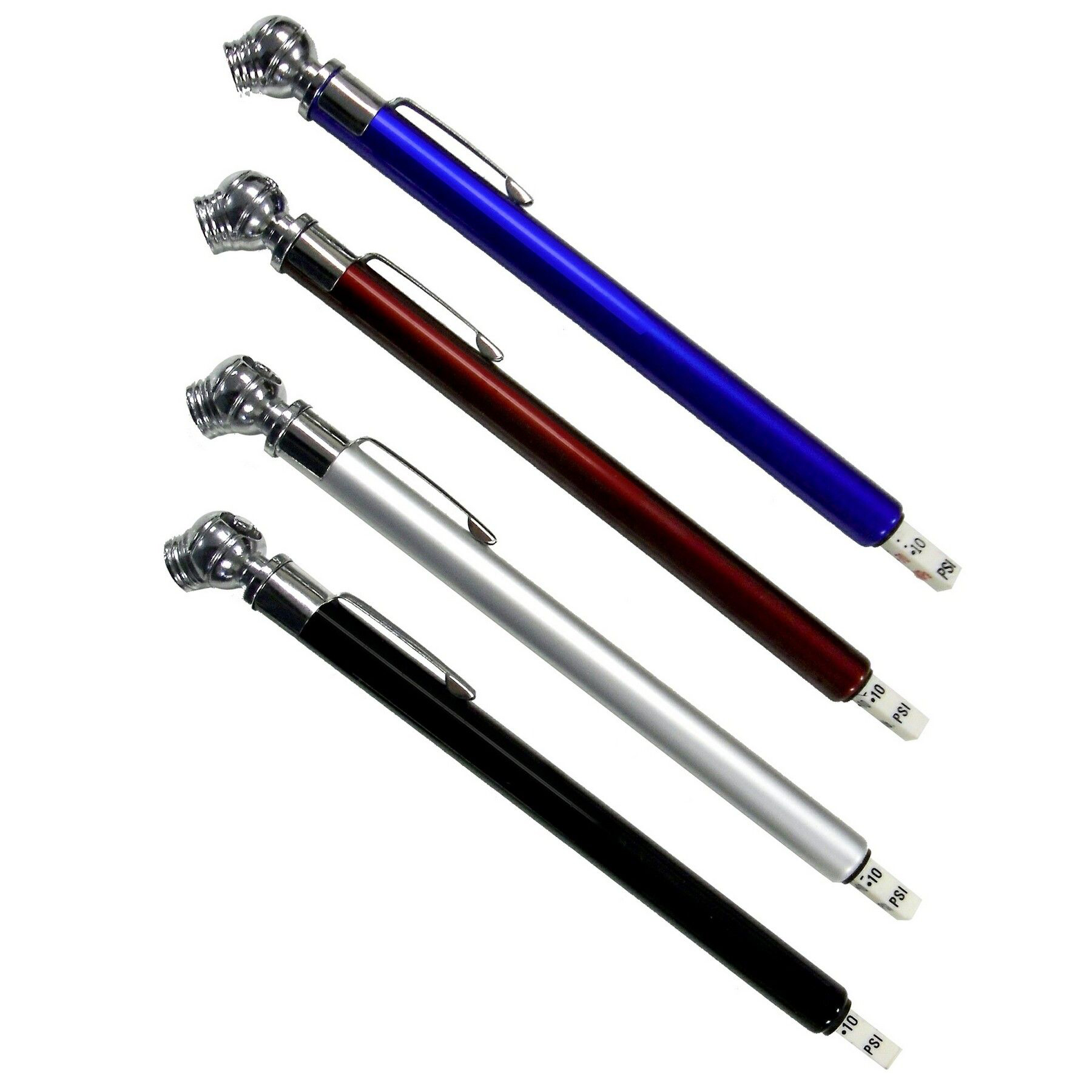 Auto Tire Pressure Gauge w/Chrome Colored Barrel 12