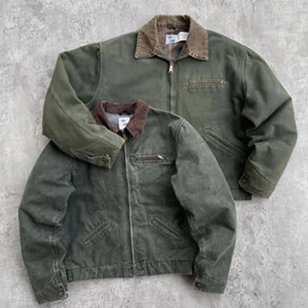 Custom Washed Padded Canvas Work Jacket for Men 2