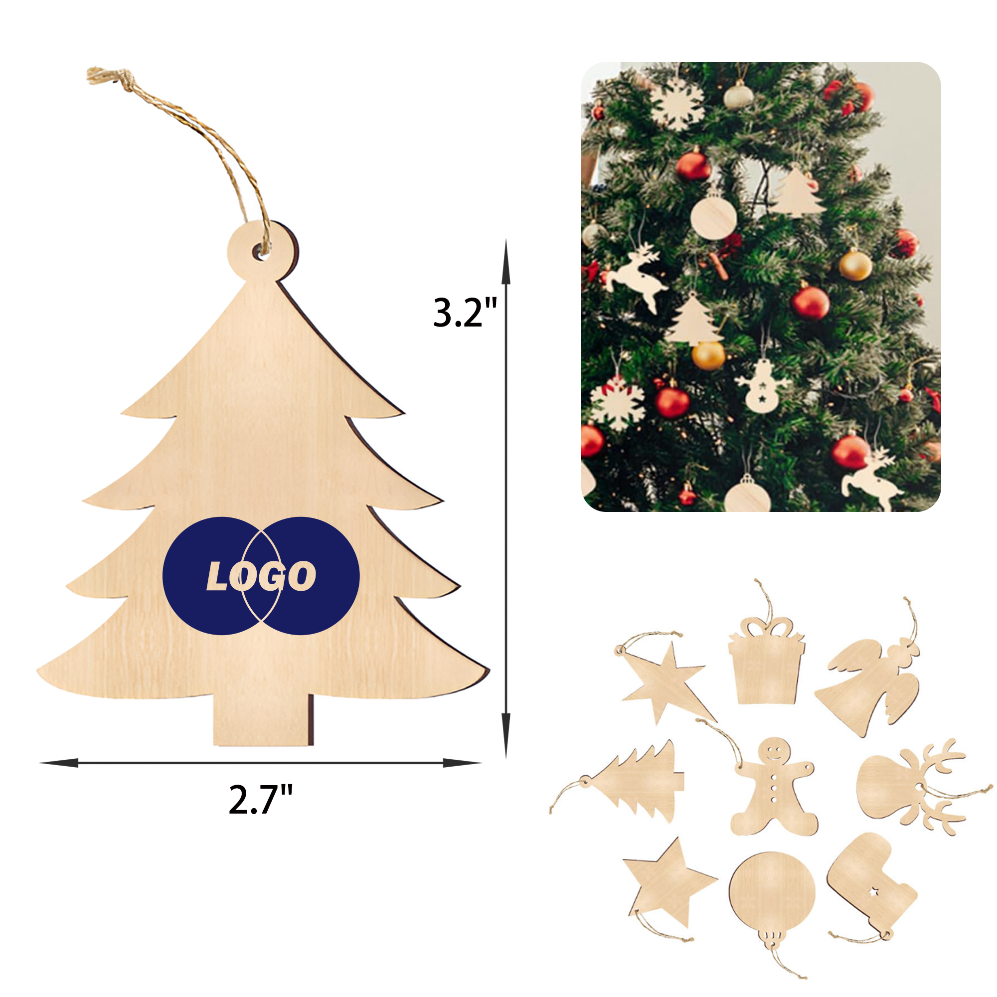 Natural Wooden Tree Pendant 3