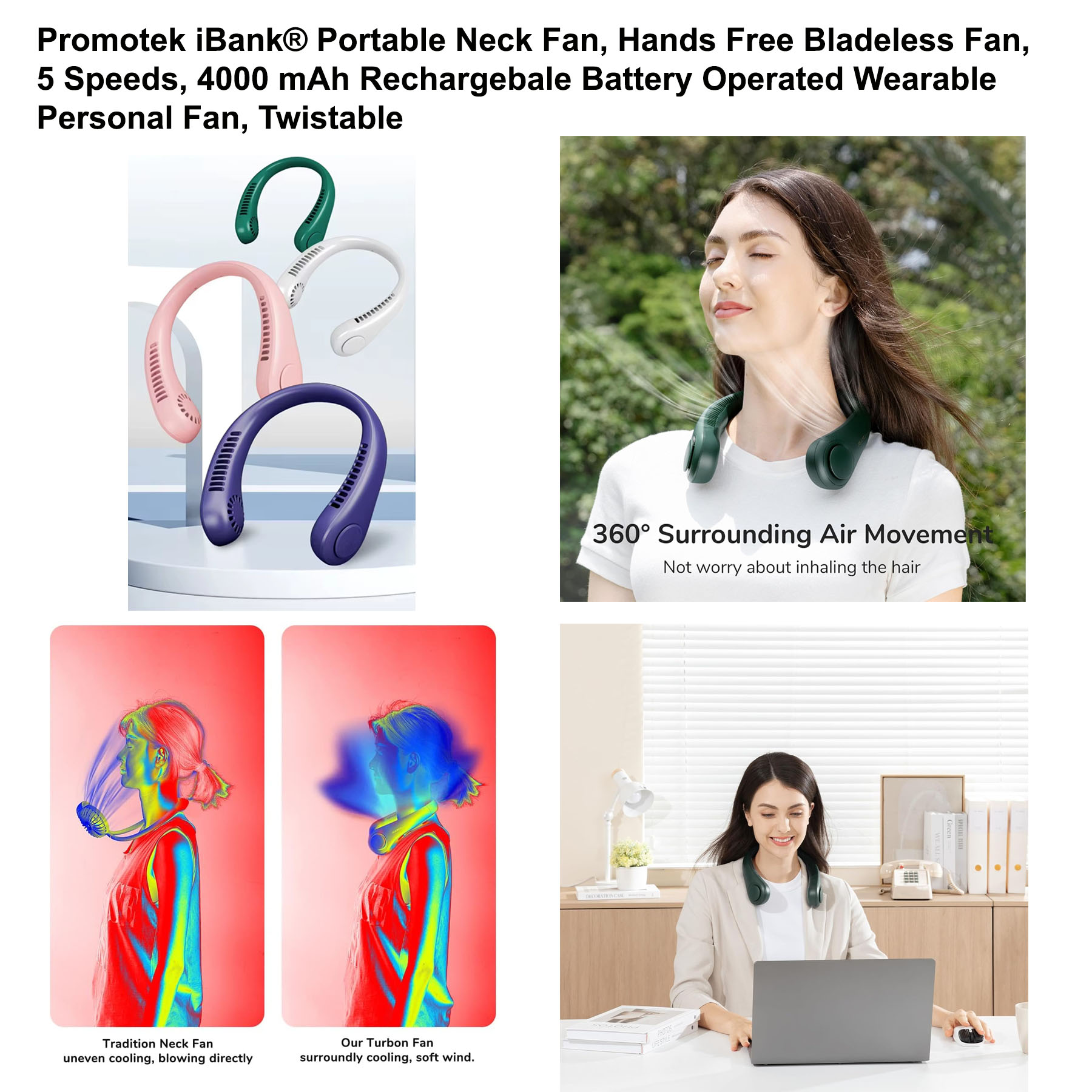 iBank ® USB Rechargeable Neck Fan Air Conditioner 1