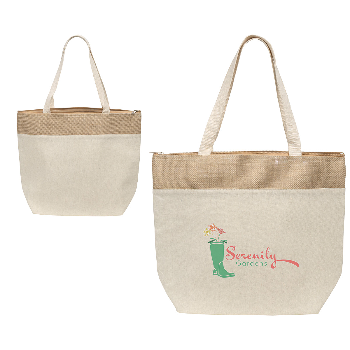 Savanna Jute & Recycled Cotton Cooler Tote 2