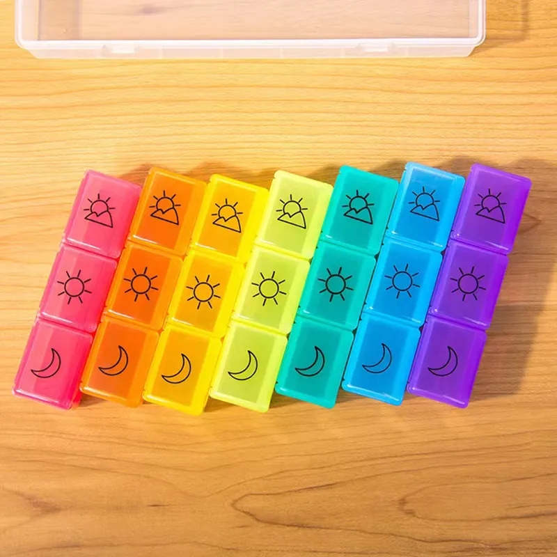21 Grids Rainbow Medicine Box 1