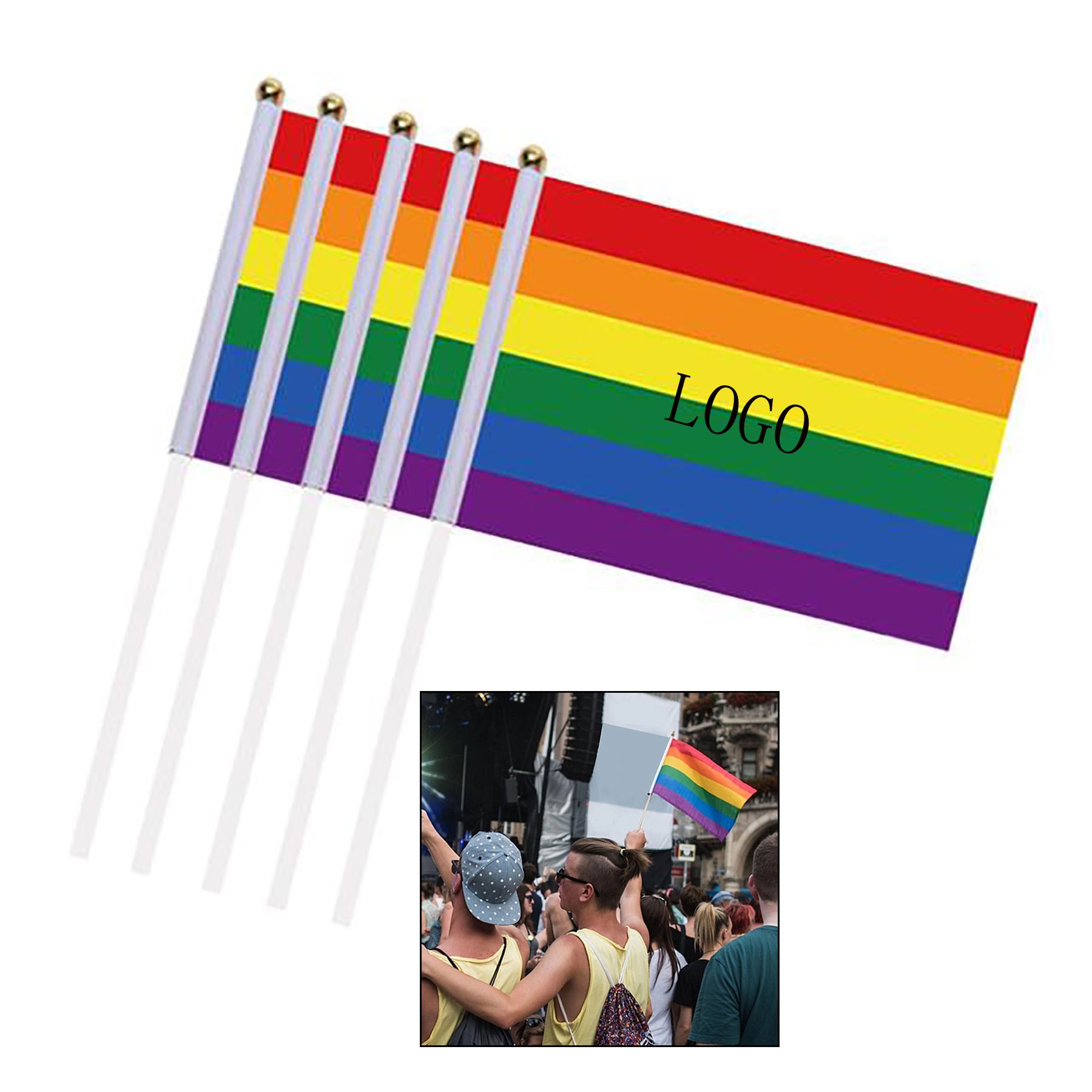 Hand Held Rainbow Flags 3