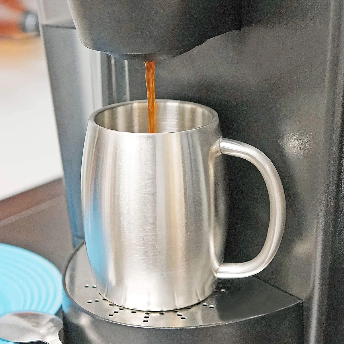 Stainless Double Wall Insulation Beer Coffee Desk Mug Cup 6
