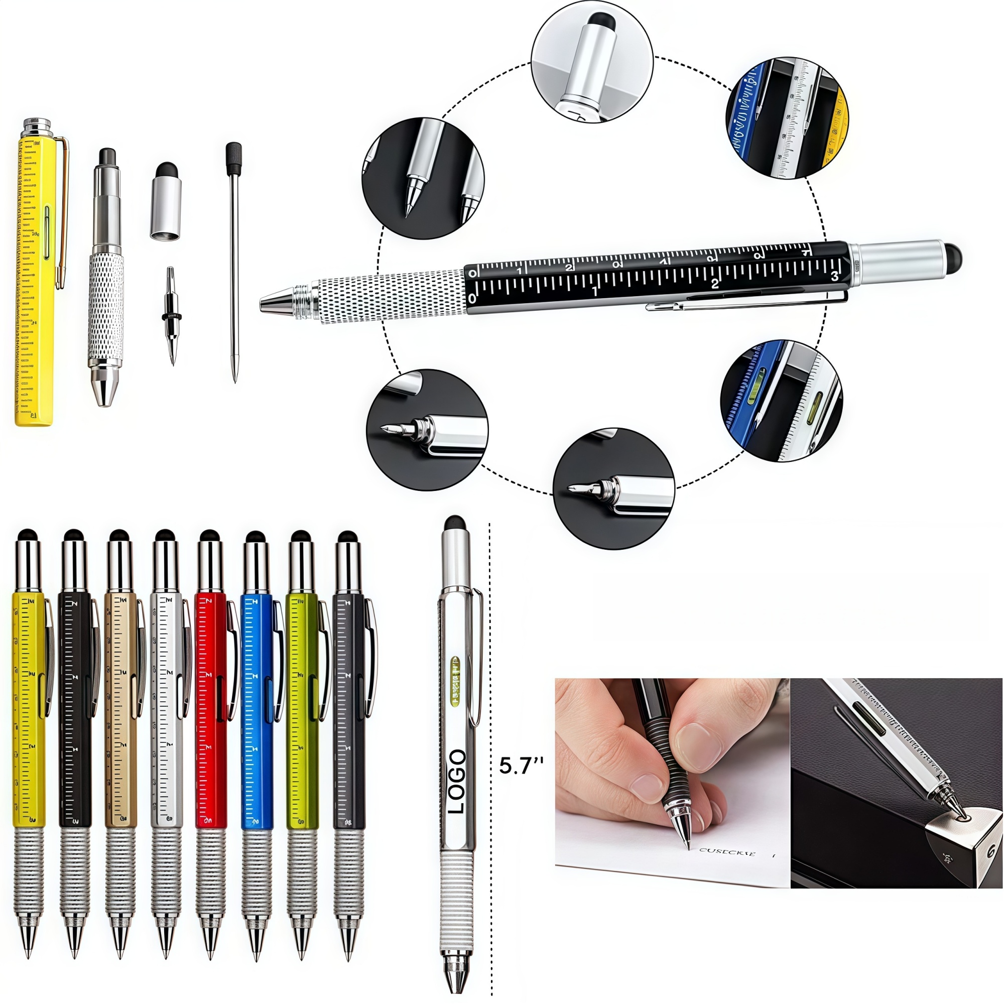 6-In-1 Multi-Tool Ruler Screwdriver Touch Pen 2