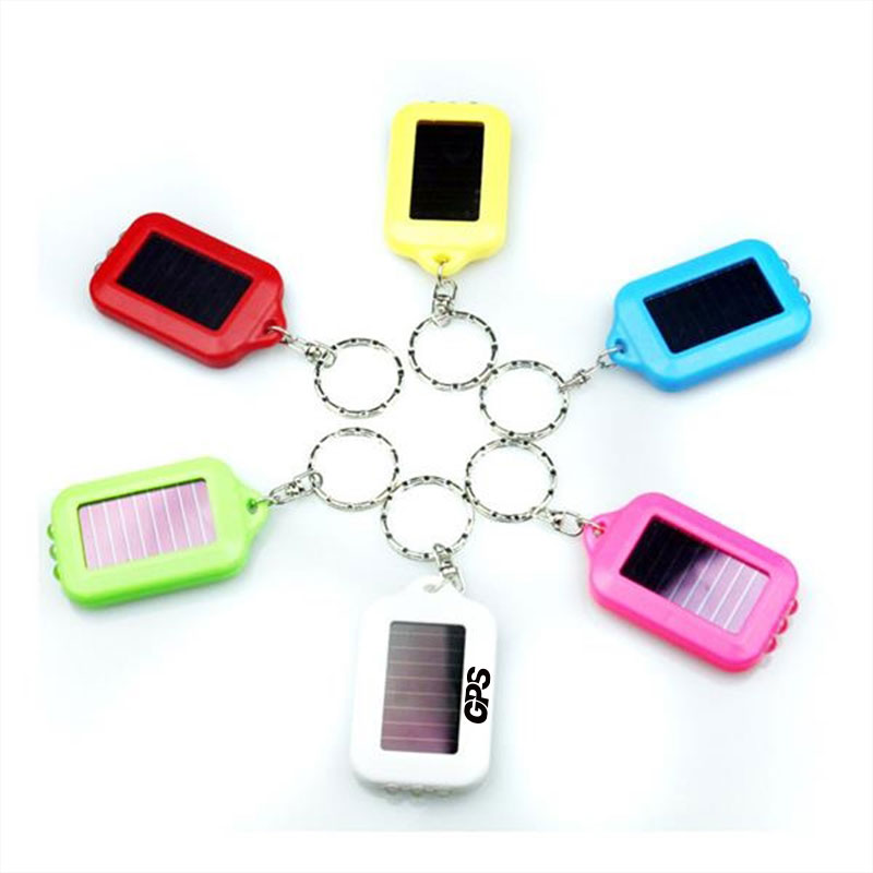 3 Leds Solar Powered Flashlight Keychain 3