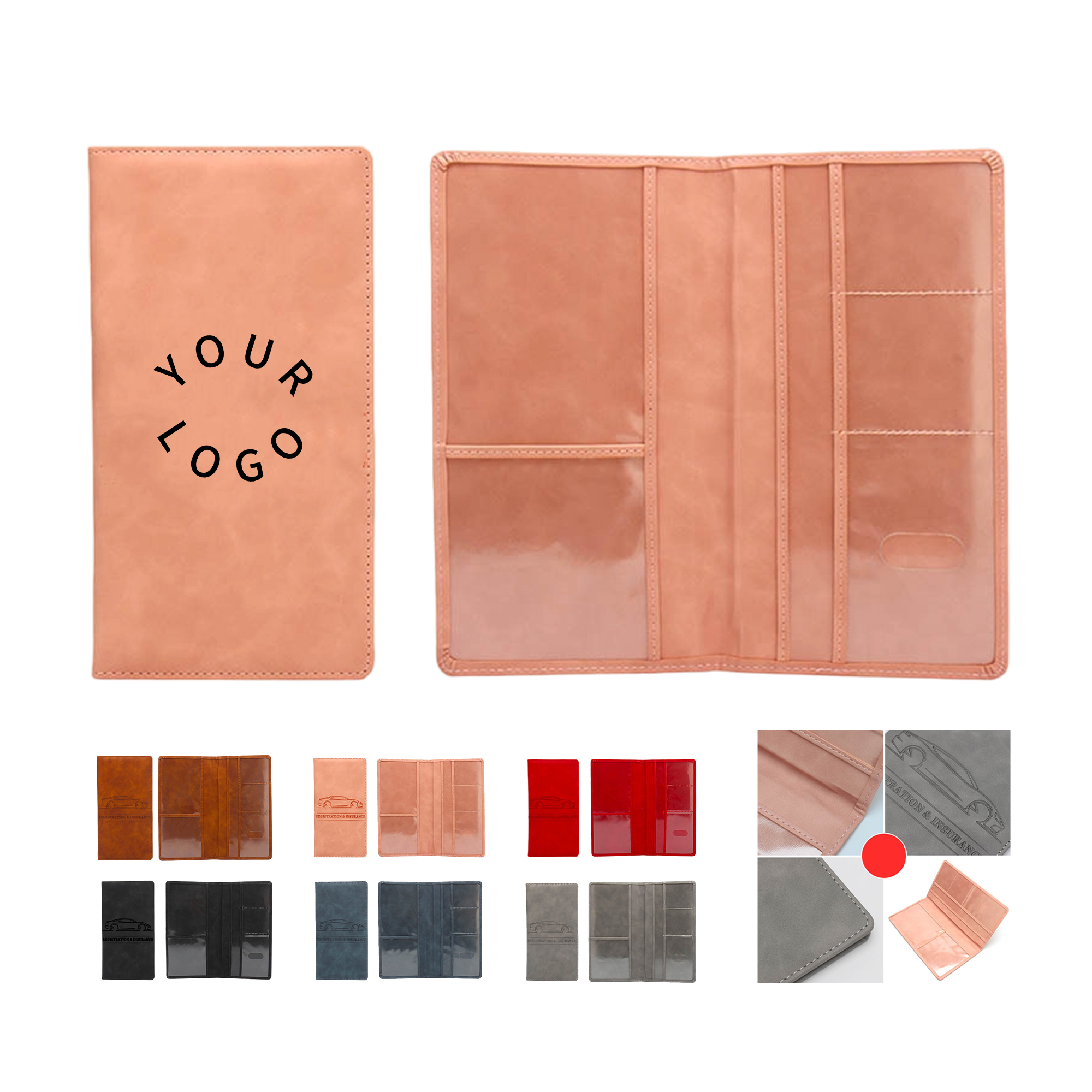 PU Leather Car Insurance Card Organizer Wallet 4