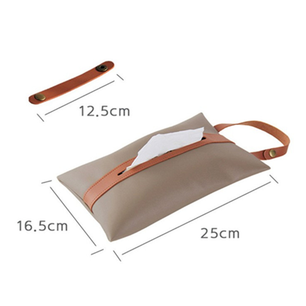 Leather Tissue Box w/Handle Car Accessory 3