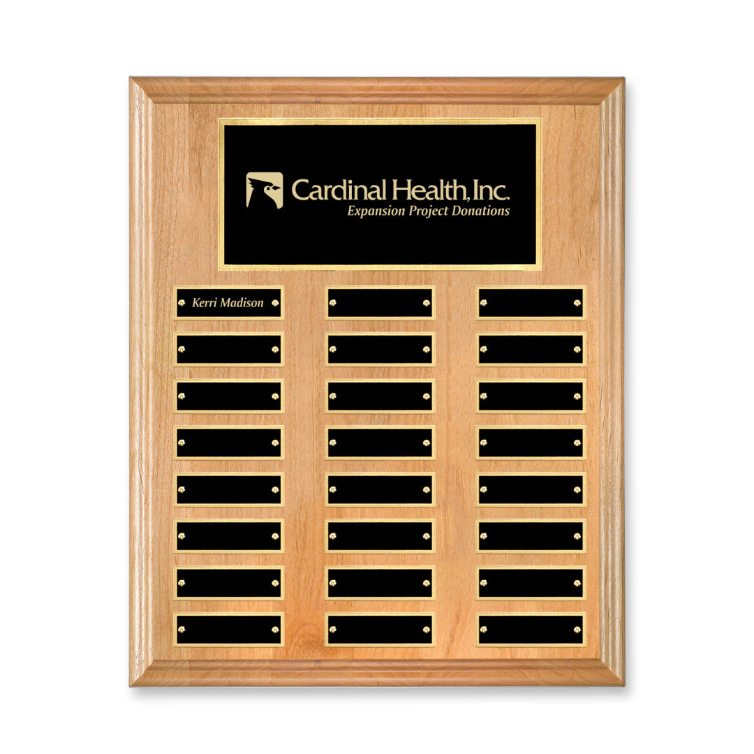 Erindale (Vert) Perpetual Plaque - Red Alder/Gold