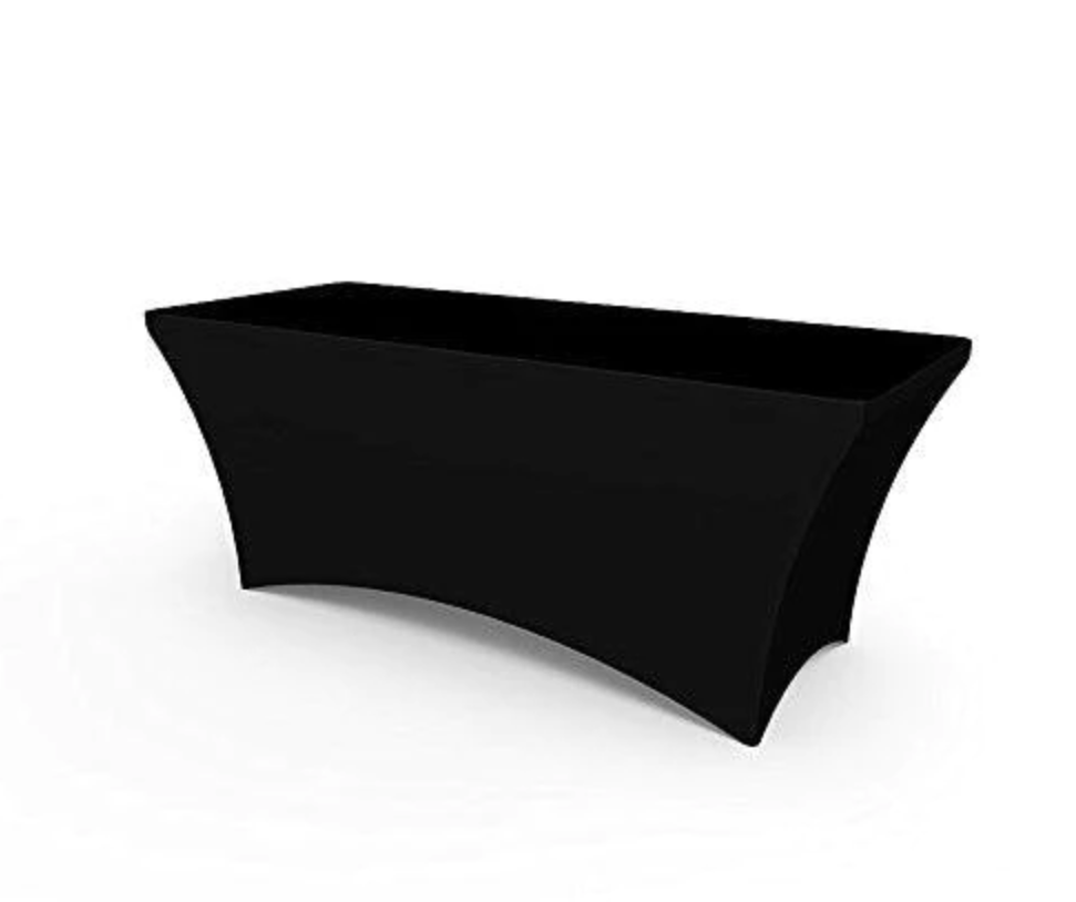 6' Solid Black Stretch Table Covers